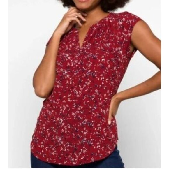 41 Hawthorn Morey Split Neck Short Sleeve Blouse Top Women Size Plus 2X NWT - Picture 1 of 12